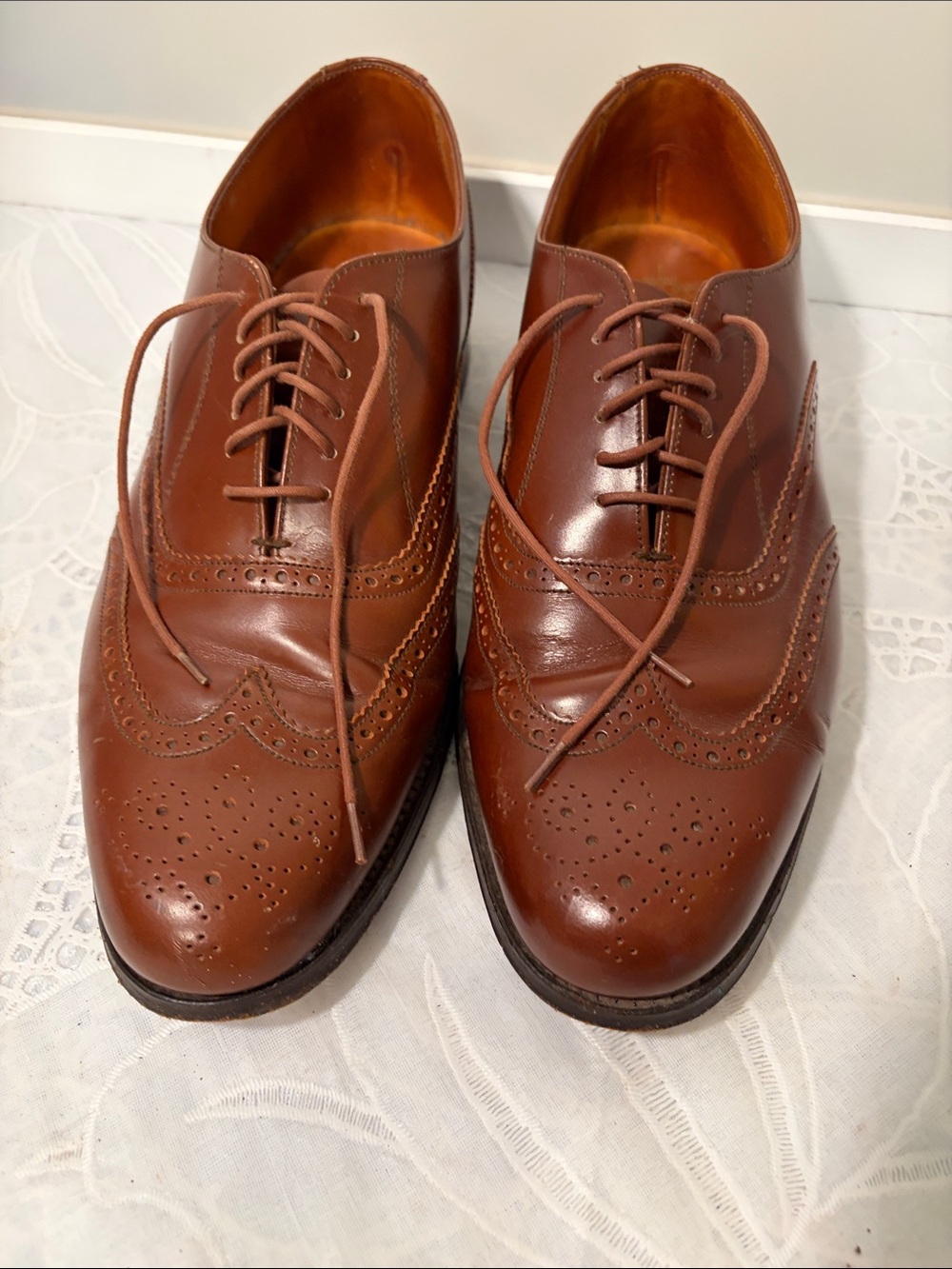 Grenson Brown Leather Wingtip Oxfords
